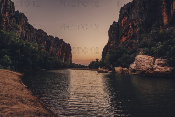 Special light atmosphere in the outback at Windjana Gorge National Park in Australia