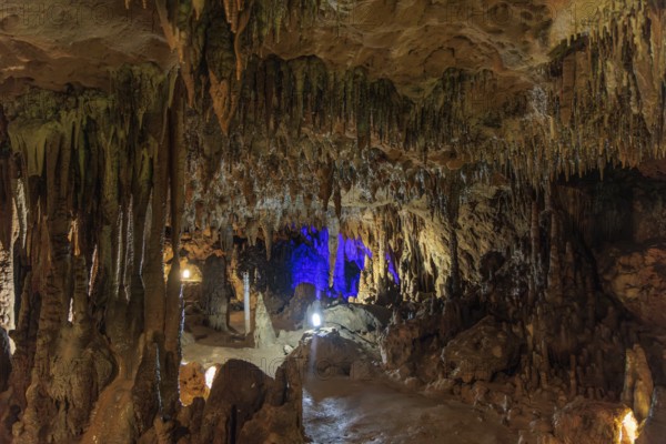 Limestone rock formations in a cave at Florida Caverns State Park in the Florida panhandle near Marianna