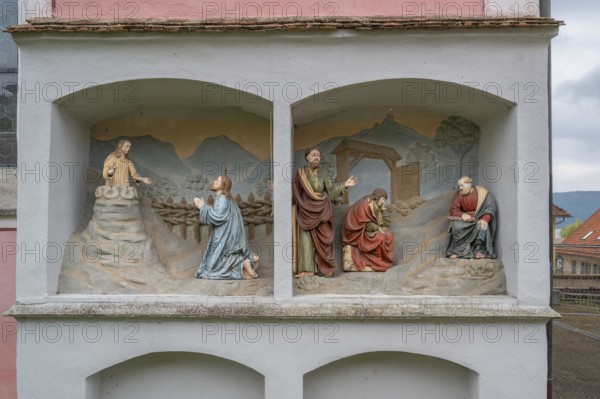Mount of Olives scene at the parish church of St Martin, Sipplingen, Baden-Württemberg, Germany