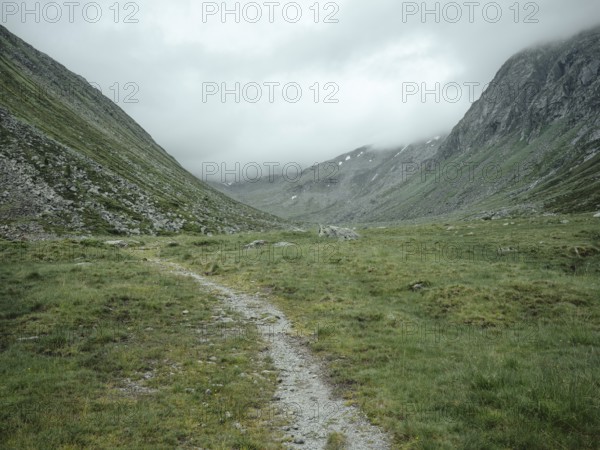 Historical sower's path along which Holocaust survivors travelled from Austria to Italy in 1947 in order to embark for Palestine, Krimmler Tauern, Pinzgau, Salzburg, Austria
