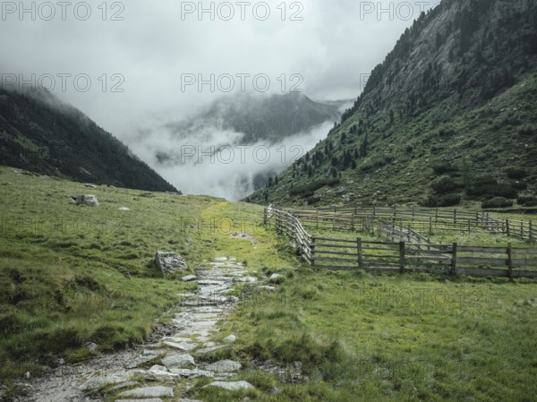 Historic mule track, Windbachtal, Krimmler Tauern, Pinzgau, Salzburg, Austria