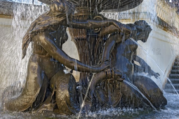 Naiad Fountain in the Terraced Gardens, Linderhof Palace Park, Neo Rococo, UNESCO World Heritage Site, Ettal, Unterammergau, Garmisch-Partenkirchen, Upper Bavaria, Bavaria, Germany