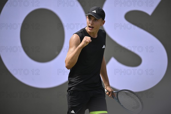 Justin Engel GER Cheers Emotion Gesture Gesture Tennis, ATP 250, BOSS Open 2025, Stuttgart, Baden-Württemberg, Germany