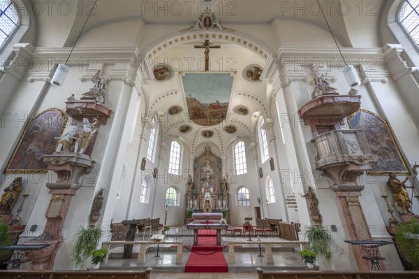 Chancel of the parish church of St John, built 1717-19, Biberacher Str. 6, Ummendorf, district of Biberach, Baden-Württemberg, Germany