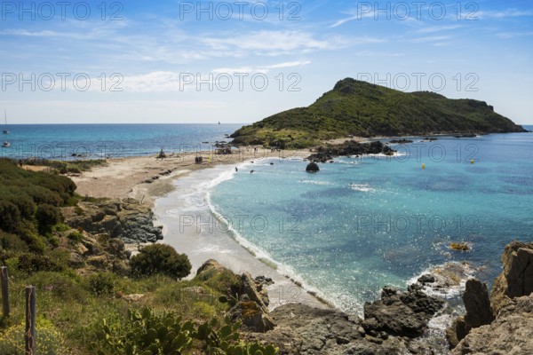 Wild beach, Sentier du littoral, Plage Ranc, Cap Taillat, Saint Tropez, Var, French Riviera, Provence-Alpes-Cote d'Azur, Cote d Azur, France