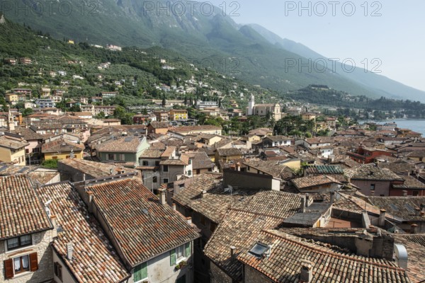 Mediterranean roofs from Scaliger Castle, Malcesine, Veneto, Italy