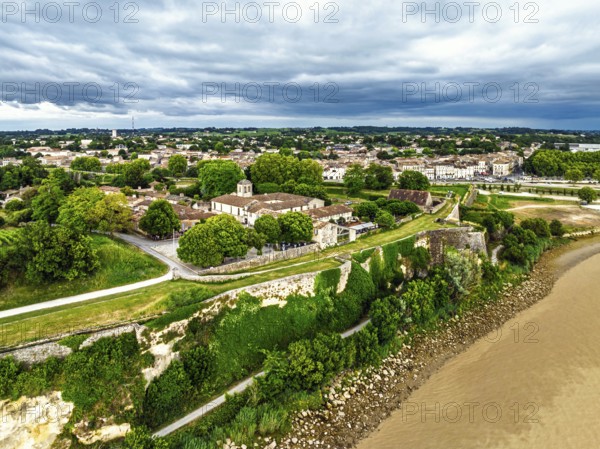 Citadel of Blaye from a drone, Blaye, Gironde Estuary, France