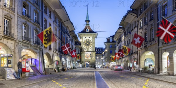 Bern Old Town with Zytglogge at night City Panorama in Bern, Switzerland