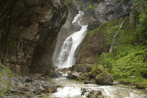 The Cascada del Estrecho waterfall in Ordesa y Monte Perdido National Park, Spain