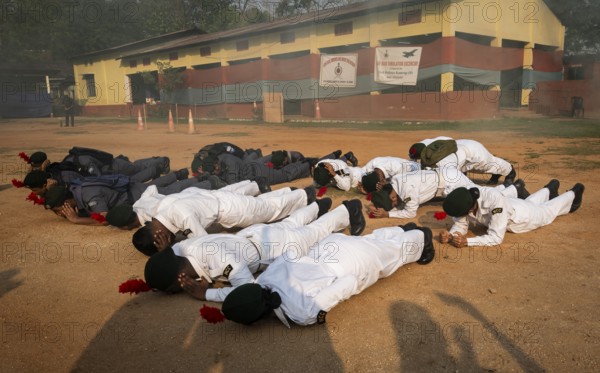 Civil defence personnel take part in the nationwide war preparedness drill, in Guwahati, Assam, India on May 7, 2025. Nationwide war mock drills to ensure that the armed forces are fully prepared to respond swiftly and effectively in the event of conflict
