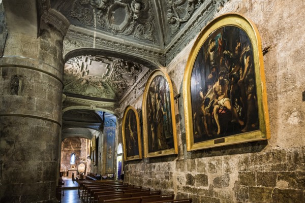 Interior view, Cathedral Notre-Dame-du-Puy, painting by Peter Paul Rubens, Grasse, Alpes Maritimes, Provence Alpes Cote d'Azur, French Riviera, South of France, France