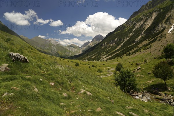 Mountain landscape in the Valle de Otal near Torla-Ordesa, Spain