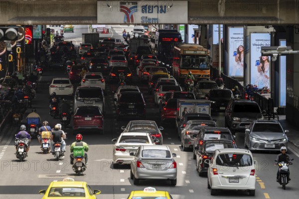 Road traffic Vehicles in traffic jam, Bangkok, Thailand