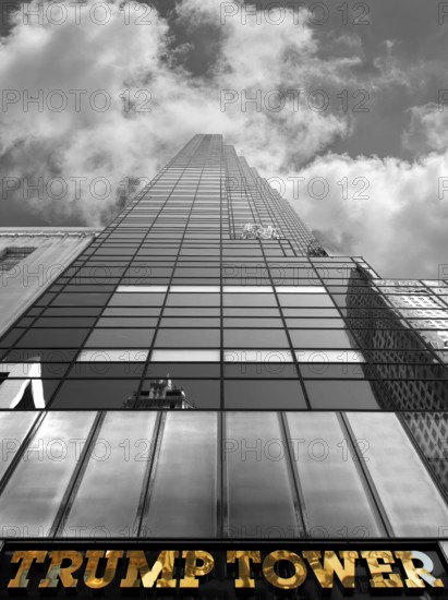 Trump Tower with lettering residential and office building, New York City, USA