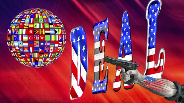 Symbolic image, Trump in deal madness, governing with decrees, no more United States, democracy versus autocracy, Donald Trump sees himself as a ruler above the law, US democracy in danger, political blackmail, EU and Germany under political pressure, industry, Customs threats, Elon Musk, Mark Zuckerberg, social networks, fake news, rights broken, hate, hate speech, DSG Digital Services Act, re-election, USA, politics, announcements, vendetta, wanted dictator, Republicans, US electoral system, global danger, lies, 2nd term, Ukraine. term, global burden, Ukrainian war, White House storm