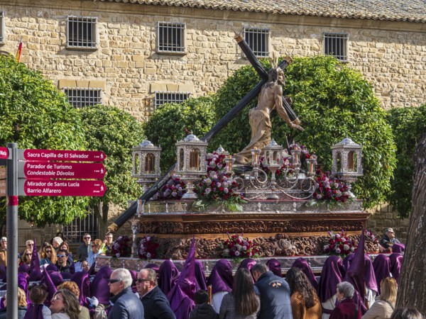 Semana santa procession, Plaza de Vazquez de Molin, holy week before easter, Ubeda, Unesco heritage city, Andalusia, Spain