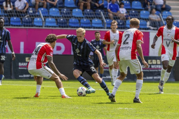 Waldhof Mannheim v FC Emmen, Netherlands (last test match in front of the start of the new season) ***On the ball: Julian Rieckmann (21, Mannheim)