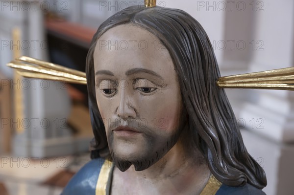Detail of the new copy of the Palmesel, formerly 16th century, in St Nicholas Church, Tannheim, district of Reutte in Tyrol, Austria