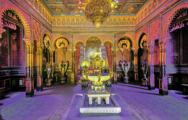Interior of the Moorish Kiosk in the park of Linderhof Palace, Ettal, Ammertal, Upper Bavaria, Bavaria, Germany, UNESCO World Heritage Site