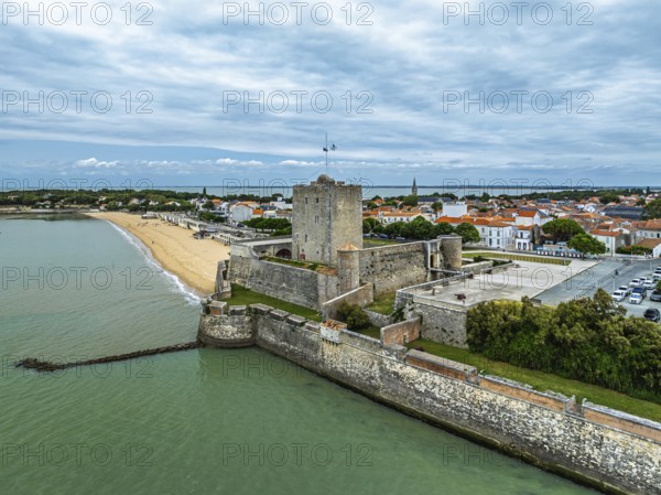Castle Fouras from a drone, Fouras-les-Bains, Charente-Maritime, Nouvelle-Aquitaine, France