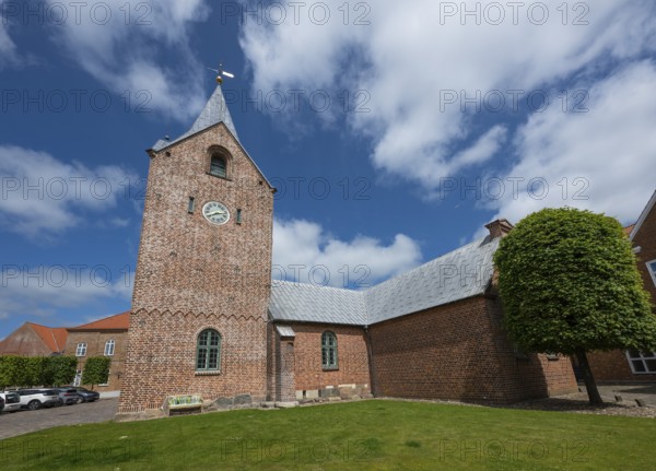 14th century church with tapering tower, Old Town, Ringkøbing, Ringkøbing Fjord, Denmark