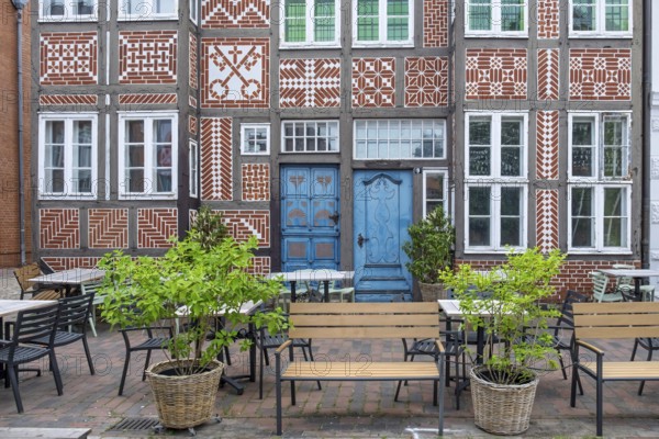 Historic half-timbered house in the old town, Buxtehude, Altes Land, Lower Saxony, Germany