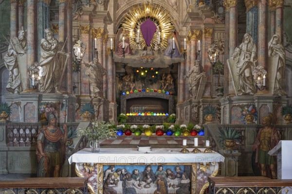 Holy Sepulchre, painted around 1767 by the painter Johann Joachim Pfaundler, St Donatus Church, Dorfstraße 20, Patsch, district of Innsbruck, Tyrol, Austria