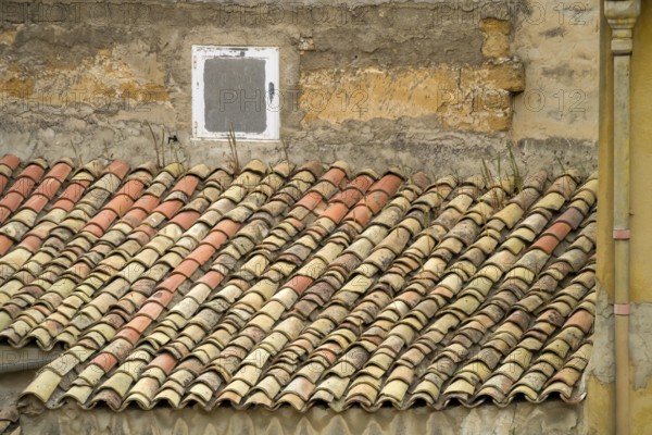 Extension with a roof made of traditional roof tiles, Agrigento, Argrigento, Sicily, Italy