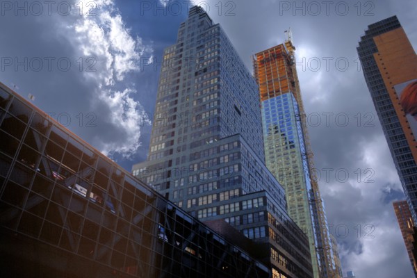 High-rise buildings and a skyscraper under construction, Manhattan, New York City, USA