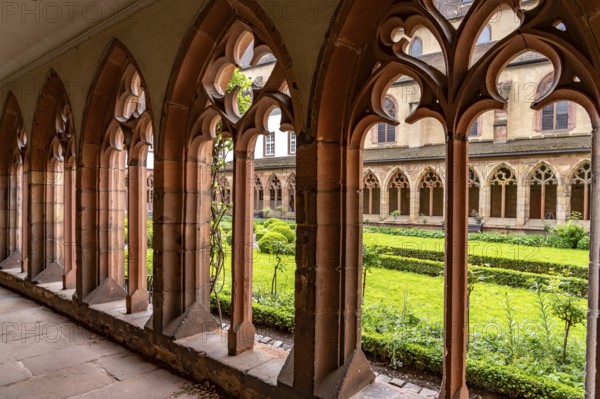 Cloister garden and cloister of the former Augustinian monastery in Landau in der Pfalz, Rhineland-Palatinate, Germany