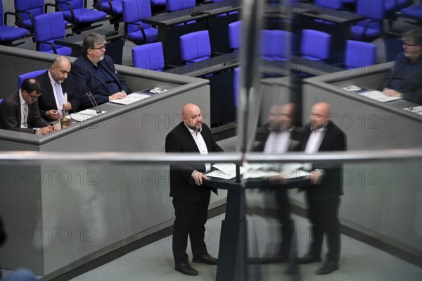 Dr Jonas Geißler (CDU/CSU) speaks on the Gaza war item on the agenda of the eleventh session of the Bundestag