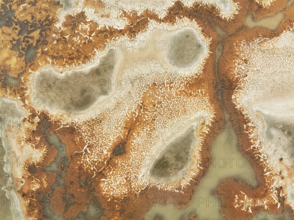 Salt marsh at the Skeleton Coast. Aerial view. Drone shot. Dorob National Park, Namibia