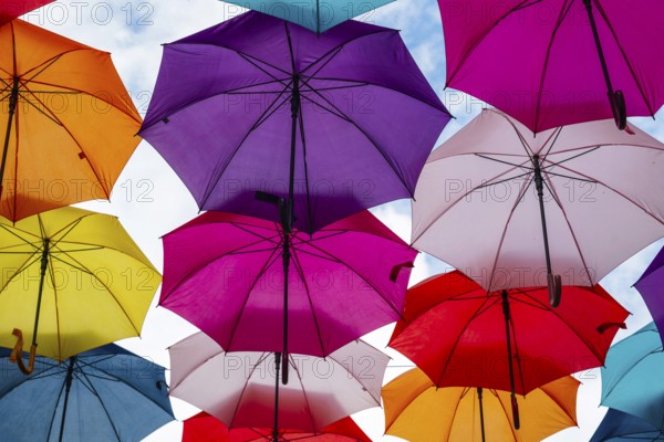 Coloured umbrellas, Interlaken, Bern, Switzerland