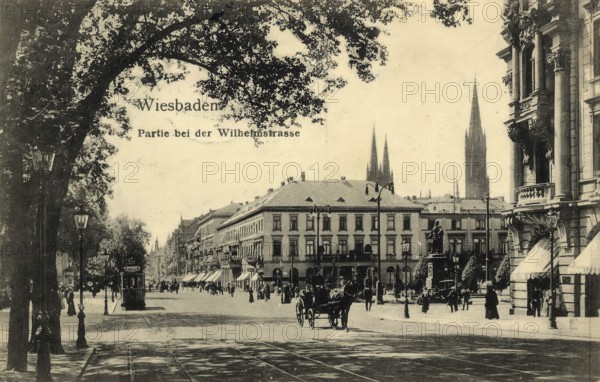 Historical postcard, picture postcard, Wiesbaden, Hesse, Germany, digitally enhanced reproduction of an original from around 1900, picture postcard