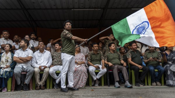 Members of Indian National Congress celebrate after Indian armed forces carried out Operation Sindoor, missile strikes hitting terrorists hideouts in Pakistan and PoK, in Guwahati, May 9, 2025