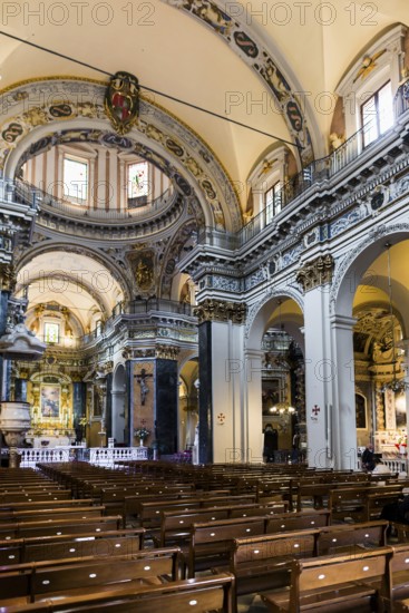Interior view, Cathedral, Cathédrale Sainte-Réparate de Nice, Old Town, Nice, Alpes Maritimes, Provence Alpes Cote d'Azur, French Riviera, South of France, France