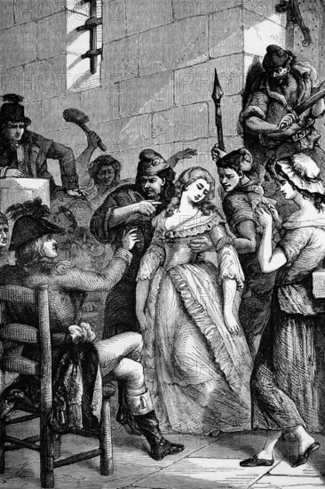 On 3 September, Princess Marie Louise of Savoy was brought in front of a tribunal. She was demanded to swear an oath of freedom and equality and to swear hatred for the monarchy. However, she refused. Her trial ended unceremoniously and she was accused of a group of men who killed her within a few minutes, digital reproduction of a historical model