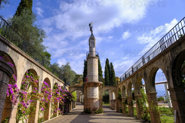 Il pilo del Piave, Vittoriale degli Italiani, Gabriele D'Annunzio's house and garden, Gardone Riviera, Lake Garda, Lombardy, Italy