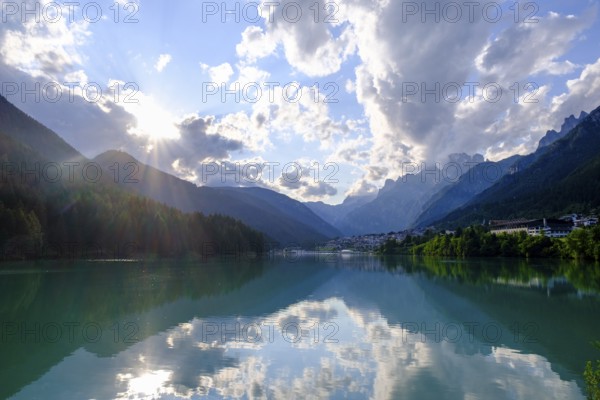Reservoir, Lago di Santa Caterina, Auronzo di Cadore, Dolomites, Trentino, Italy