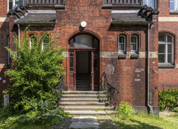 Historic brick building on the grounds of the Charité Campus Mitte, Berlin, Germany
