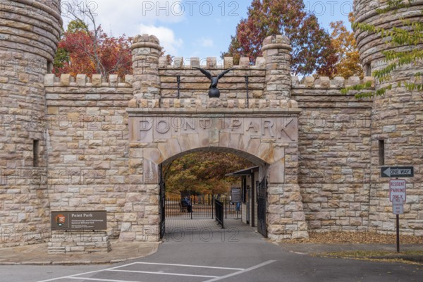 Entrance to the Chickamauga and Chattanooga National Military Park on Lookout Mountain in Chattanooga, Tennessee, USA