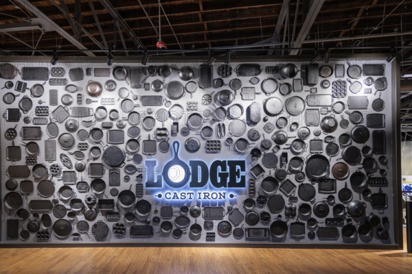 Display inside the Lodge Museum of Cast Iron and factory store in South Pittsburg, Tennessee, USA