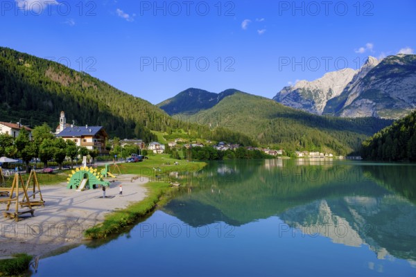 Reservoir, Lago di Santa Caterina, Auronzo di Cadore, Dolomites, Trentino, Italy