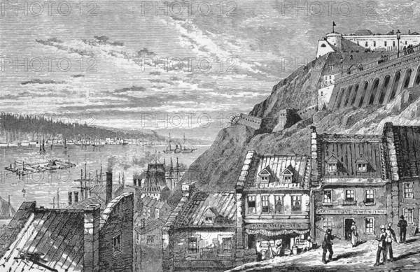 The Citadel with a view of the St Lawrence Seaway, Quebec, c. 1870, Canada, digital reproduction of a historical original
