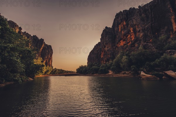 Special light atmosphere in the outback at Windjana Gorge National Park in Australia
