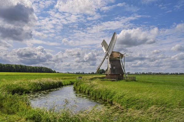 Mill 't Witte Lam, polder mill, Zuidwolde, province of Groningen, Netherlands