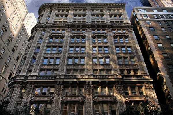 Decorative terracotta façade in French Renaissance style, New York City, USA