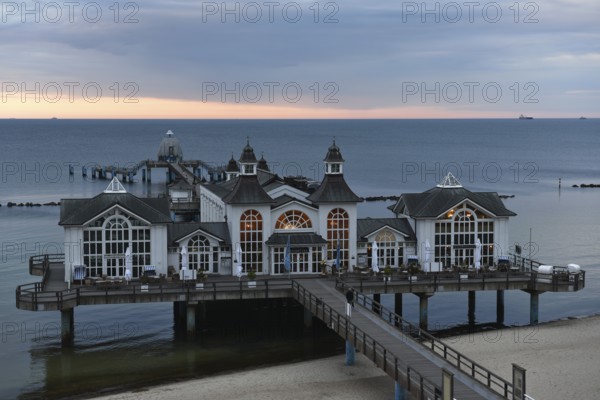 The Sellin pier on Rügen at sunset, Mecklenburg-Western Pomerania, Germany