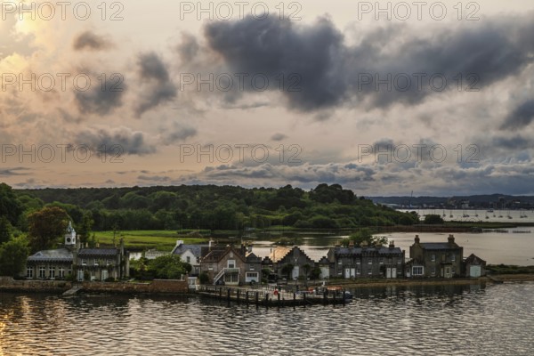 Sunset over Brownsea Castle, Brownsea Island, Poole, Dorset, England, United Kingdom