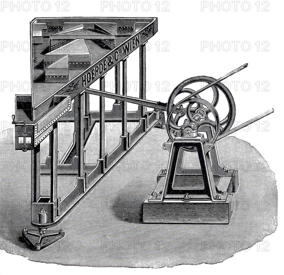 Milling plant, mill, stone separating machine for grain by Boerde & Company, digitally improved reproduction of a 19th century model, historical, exact date unknown